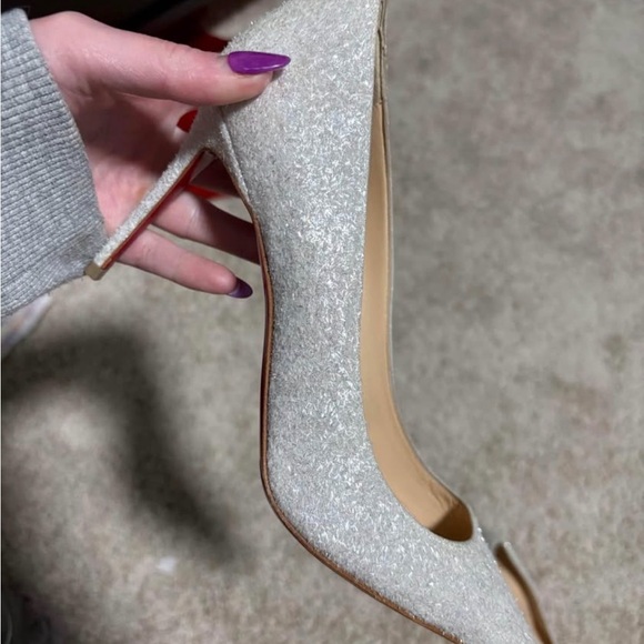 Christian Louboutin Silver Glitter Heels